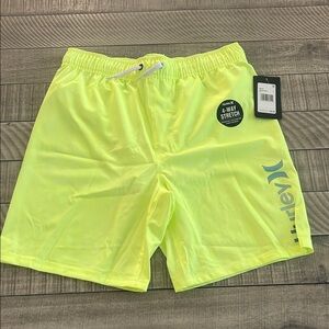 Hurley Neon Yellow Kids Swim Trunks